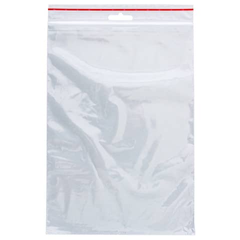 Buste trasparenti chiusura grip in LDPE 50 μm Q-Connect idonee al contatto alimentare  - conf. 1000 pz - 17x23 cm